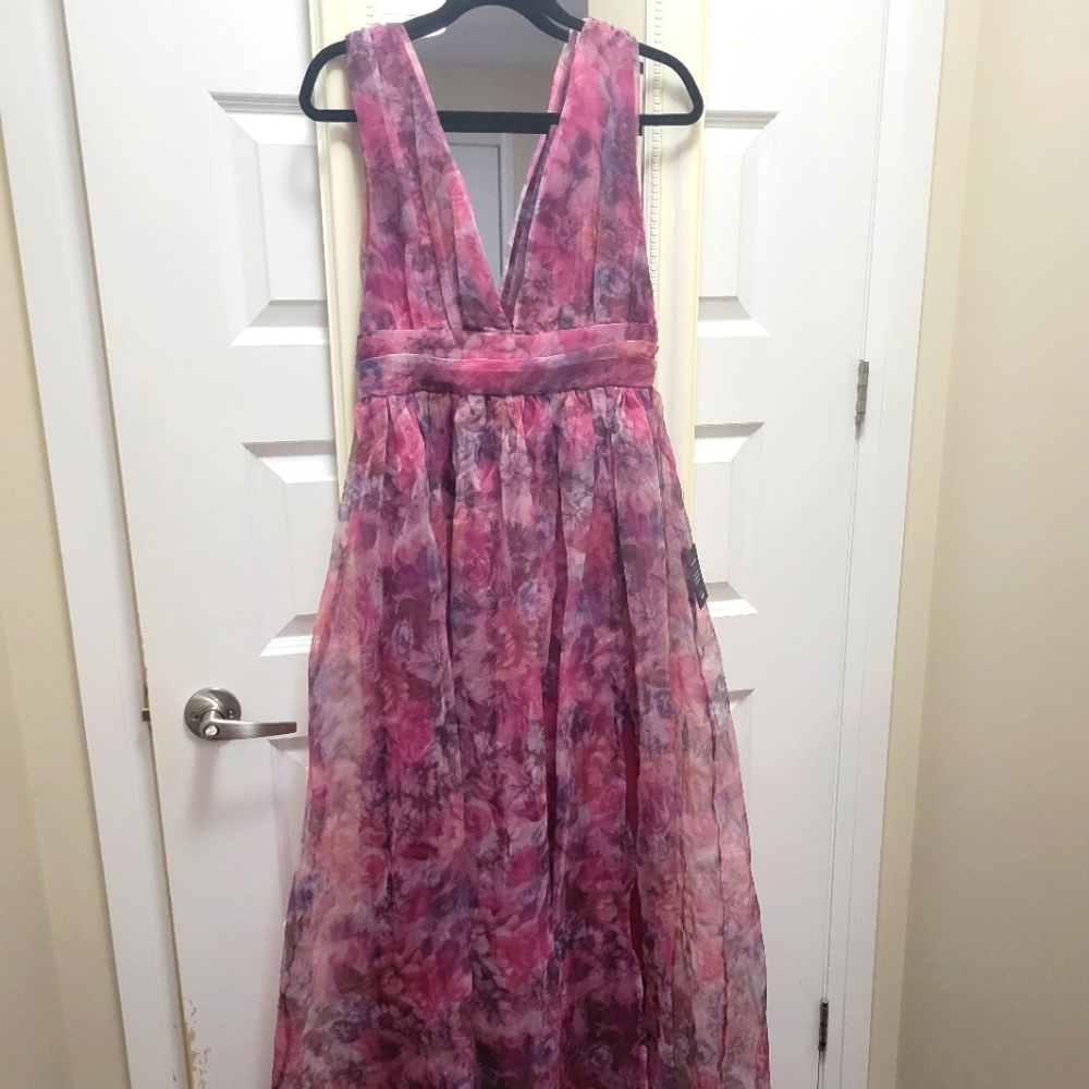 LuLus Floral maxi dress